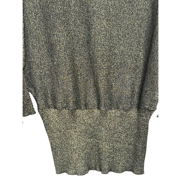Red Paint Women Metallic Gold Gray Large Knit Sweater Cotton & Lurex Sparkly - Picture 4 of 16